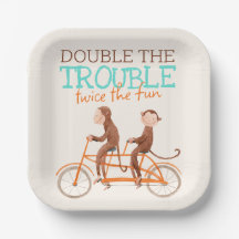 Los gemelos Baby Shower cute el doble problema de 