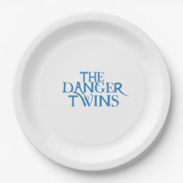 Plato De Papel Los gemelos de peligro: uva (azul claro)