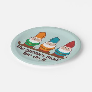 Plato De Papel Los gnomos hicieron que lo hace azul