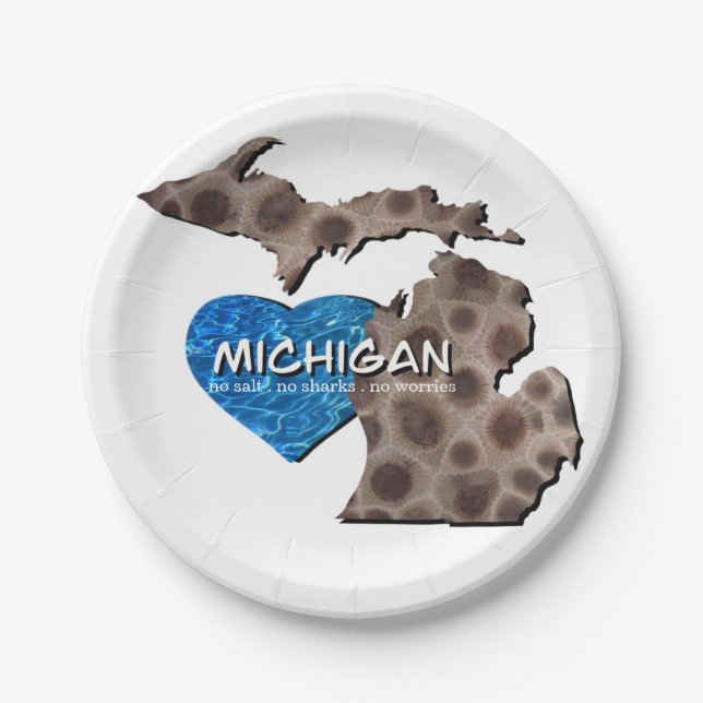 Plato De Papel Los Grandes Lagos | sin sal, sin tiburones, sin pr (Anverso)