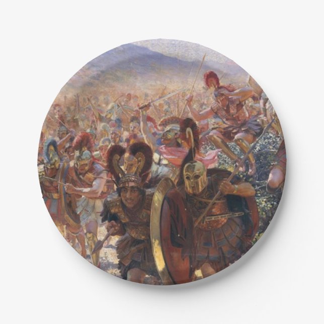 Plato De Papel Los héroes de la batalla de Maratón (Rochegrosse) (Anverso)