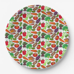 Plato De Papel Los huertos vegetales producen verduras de Greenma
