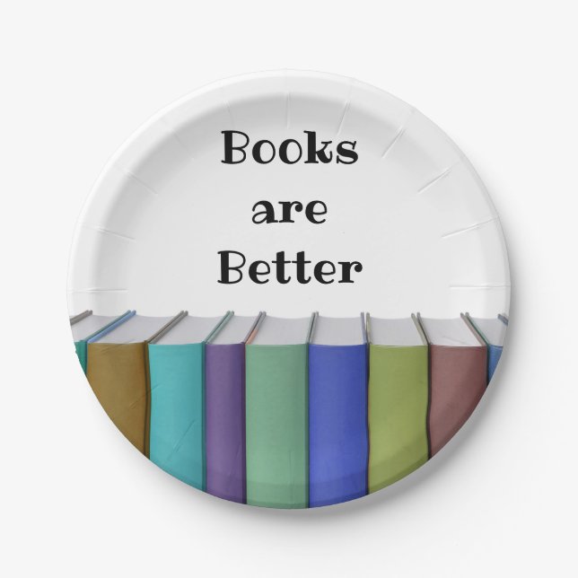 Plato De Papel Los libros son mejores (Anverso)