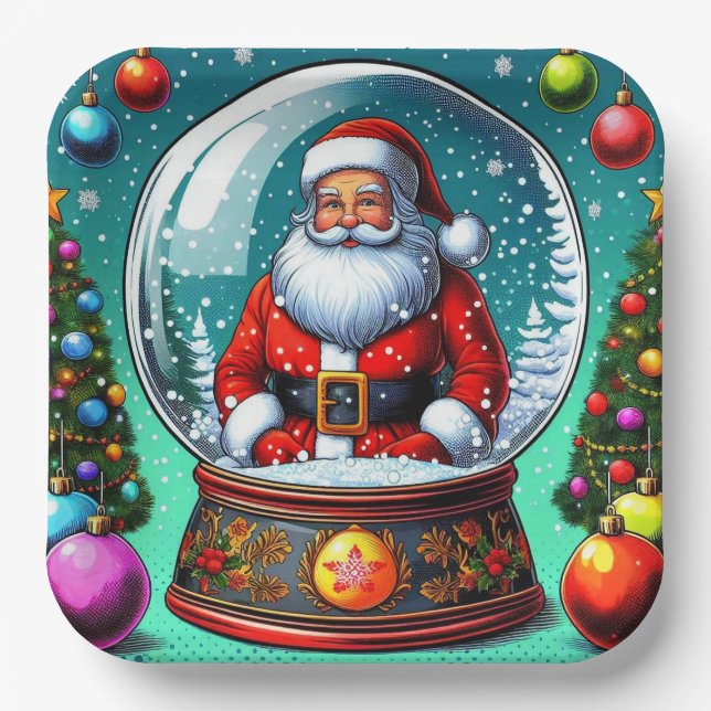 Plato De Papel ¡Los Navidades de Papá Noel tienen placas de papel (Anverso)