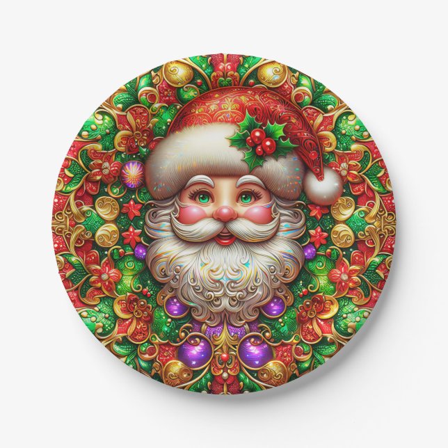 Plato De Papel Los NAVIDADES DE UNA SANTA ~ Cute ~ (Anverso)
