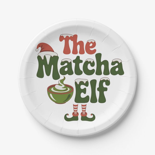 Plato De Papel Los Navidades mágicos del elfo de Matcha beben (Anverso)