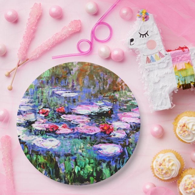 Plato De Papel Los Nenufares por Monet (Fiesta)