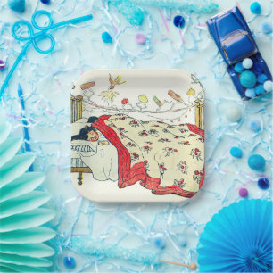 Plato De Papel Los niños estaban enclavados en sus camas