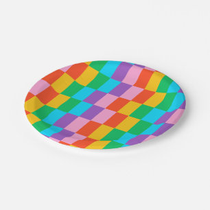 Plato De Papel Los pasos del arcoiris bloquean la placa de papel 