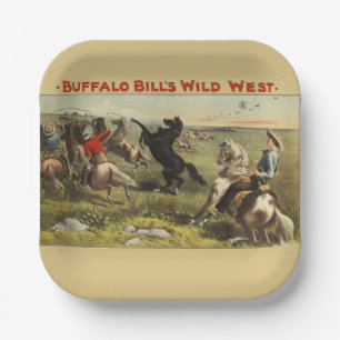 Plato De Papel Los salvajes caballos occidentales de Buffalo Bill
