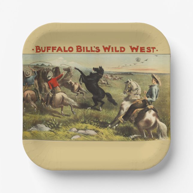 Plato De Papel Los salvajes caballos occidentales de Buffalo Bill (Anverso)