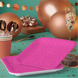 Plato De Papel Los trazos de pintura roja, rosa y púrpura se supe