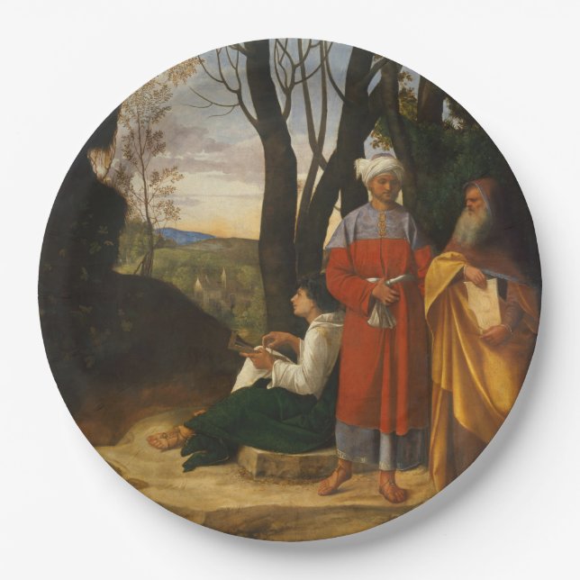 Plato De Papel Los tres filósofos (sabios) (de Giorgione) (Anverso)