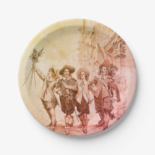 Plato De Papel Los tres mosqueteros de Alexandre Dumas (Anverso)