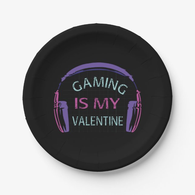 Plato De Papel Los videojuegos son mi San Valentín (Anverso)