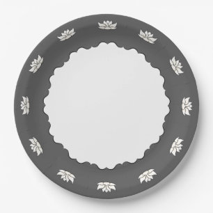 Plato De Papel Loto exquisito en placas de agua y papel blanco