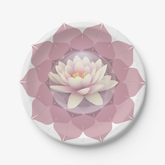 Plato De Papel loto y mandala (Anverso)