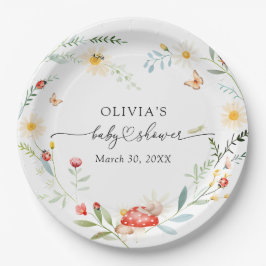 Plato De Papel Love Bug Wildflower Baby Shower