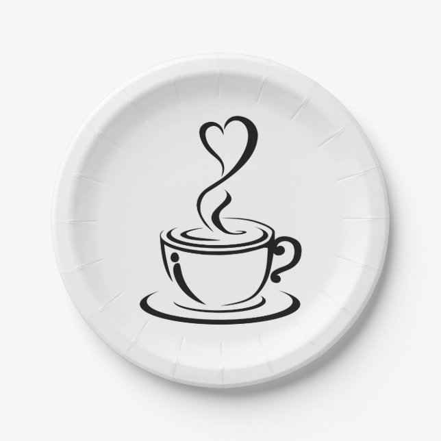 Plato De Papel Love Coffee (Anverso)