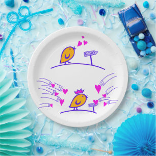 Plato De Papel LOVE ECHO - Aves cómicas Tweetlercools 3