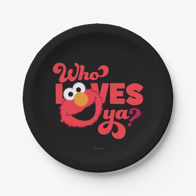 Plato De Papel Love Elmo (Anverso)