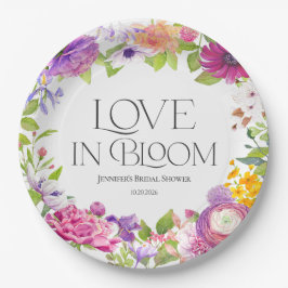 Plato De Papel Love is in Bloom | Watercolor Floral Bridal Shower