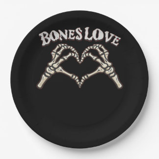Plato De Papel Love Skeleton Hand Classic