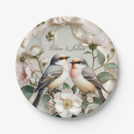Plato De Papel LoveBird Floral Party Plate
