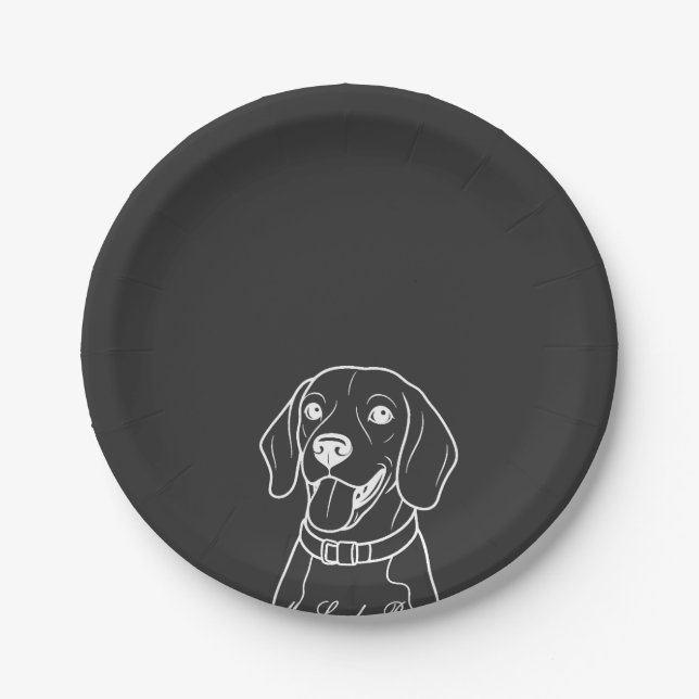Plato De Papel Lovely Beagle (Anverso)