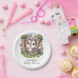 Plato De Papel Lovely Mystical Wolf Baby Shower