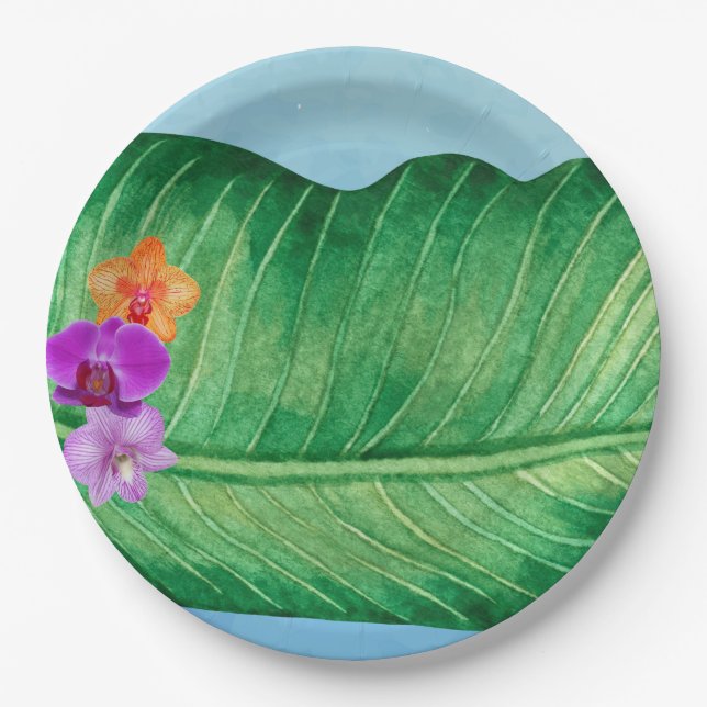 Plato De Papel Luau Leaf (Anverso)