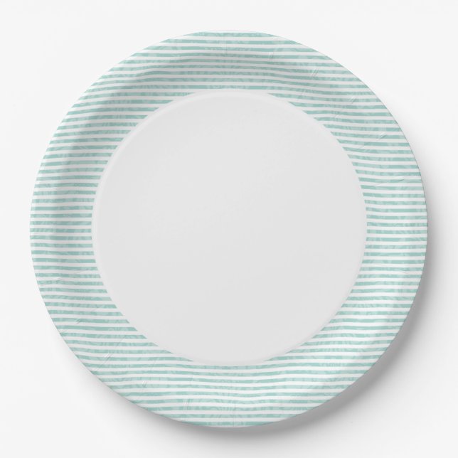 Plato De Papel Luau Plates | Banda verde (Anverso)
