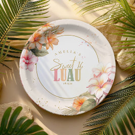 Plato De Papel Luau Sweet de Hawái Dieciséis ID1092