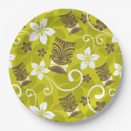 PLATO DE PAPEL LUAU TIKI PATTERN