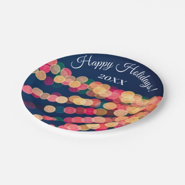 Plato De Papel Luces de árbol de bokeh, Navidades (Angular)