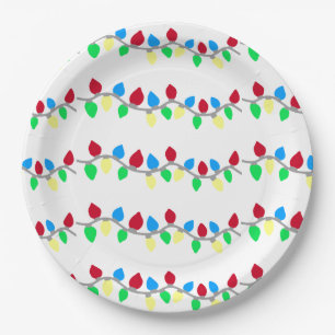 Plato De Papel Luces de cadena de Navidades festivos
