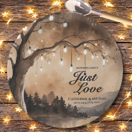 Plato De Papel Luces de Cadenas en el Árbol Boda Romántica de Cam