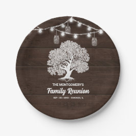 Plato De Papel Luces de Cuerda de Árbol de Familia Rústico para R