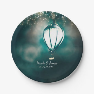 Plato De Papel Luces de Cuerda de Verano Recepción de Boda Encant