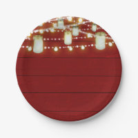 Luces de Madera Roja y Cuerdas País Rústico Dulces