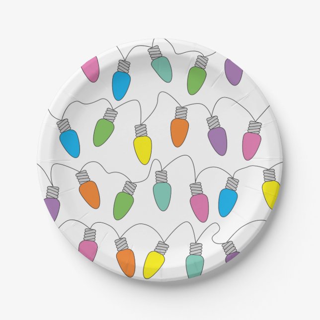 Plato De Papel Luces de navidad (Anverso)