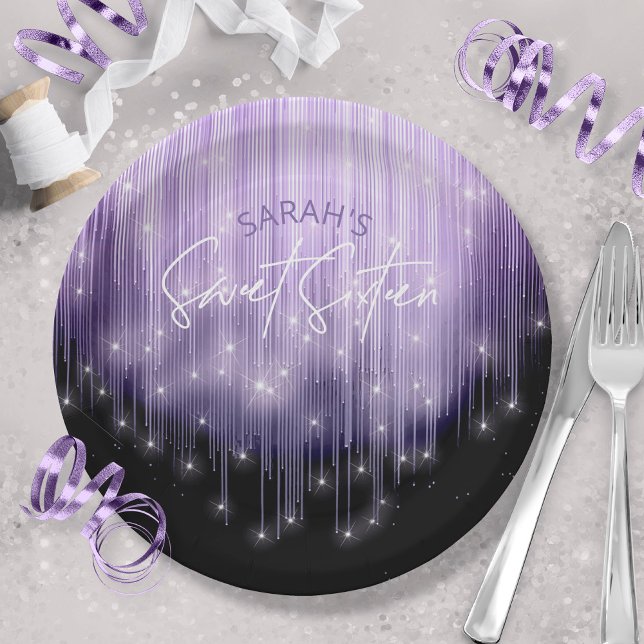 Plato De Papel Luces en cascada Dulce 16 Violet ID790 (Subido por el creador)