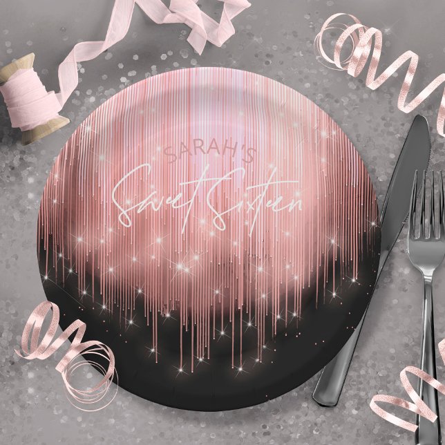 Plato De Papel Luces en cascada Sweet 16 Gold ID790 Rosa (Subido por el creador)