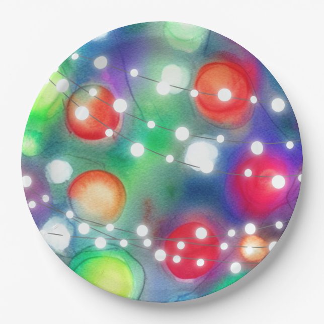 Plato De Papel Luces navidades (Anverso)