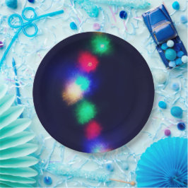 Plato De Papel Luces navideñas de Feliz