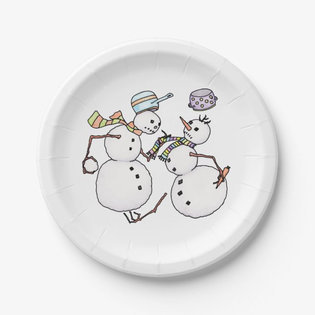 Plato De Papel Lucha de Snowman (Anverso)