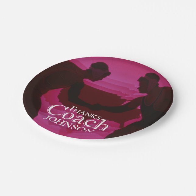 Plato De Papel Lucha gracias entrenador Silhouette Red (Angular)