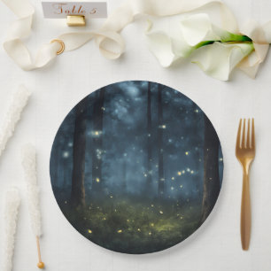 Plato De Papel Luciérnagas Luciérnagas Forestales