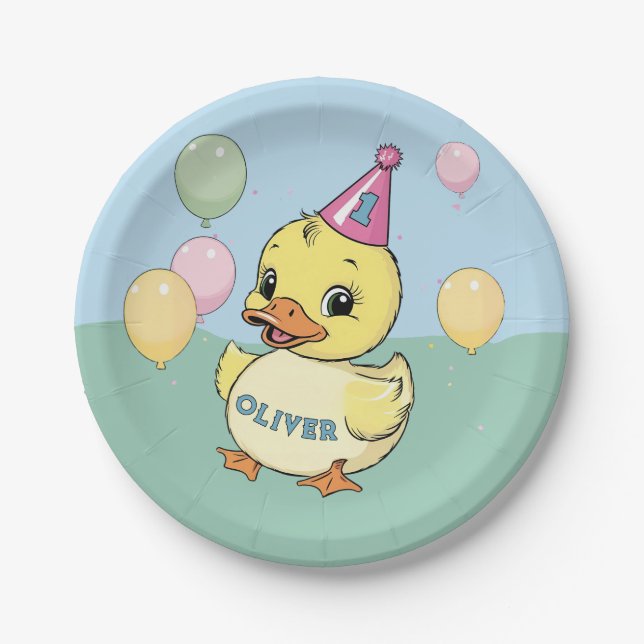 Plato De Papel Luck Duck Birthday Party Duckie Paper cup (Anverso)