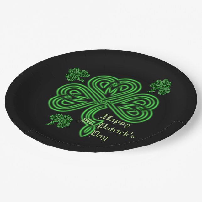 Plato De Papel Lucky Celtic Shamrock Paper Placas (Angular)